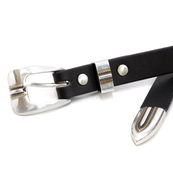 Nasngwam ナスングワム｜Austin Buckle Belt (黒いこと)(レザーウエスタンベルト)