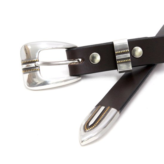 Nasngwam ナスングワム｜Austin Buckle Belt (暗然たる赤銅色)(レザーウエスタンベルト)