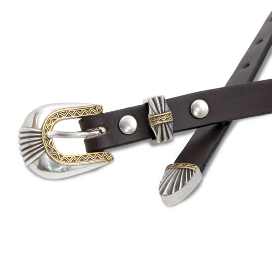 Nasngwam ナスングワム｜Del Rio Buckle Belt (うす暗い赤銅色)(レザーウエスタンベルト)