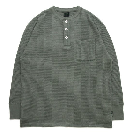 GOHEMP ゴーヘンプ｜HENLEY WAFFLE (グリーンアイズ)(ヘンプコットンのサーマルロンTEE)