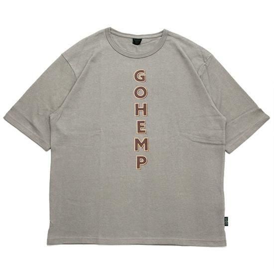 GOHEMP ゴーヘンプ｜VERTICAL LOGO H/SL WIDE FITS TEE (サンドダラー)(縦ロゴプリントの五分袖Tシャツ)