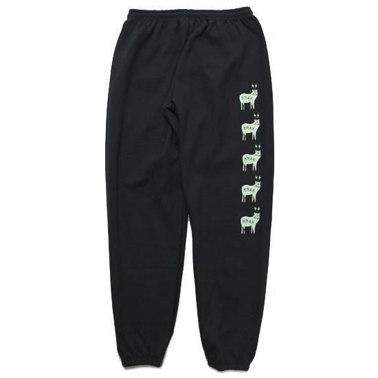 【KM4K カモシカ】EASY SWEAT PANTS (黒いこと)(イージースウェットパンツ)