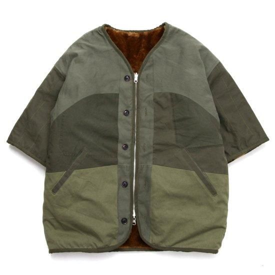 Nasngwam ナスングワム｜GRIZZLY S/S JACKET (オリーブ M-2)(リバーシブル五分袖ジャケット)