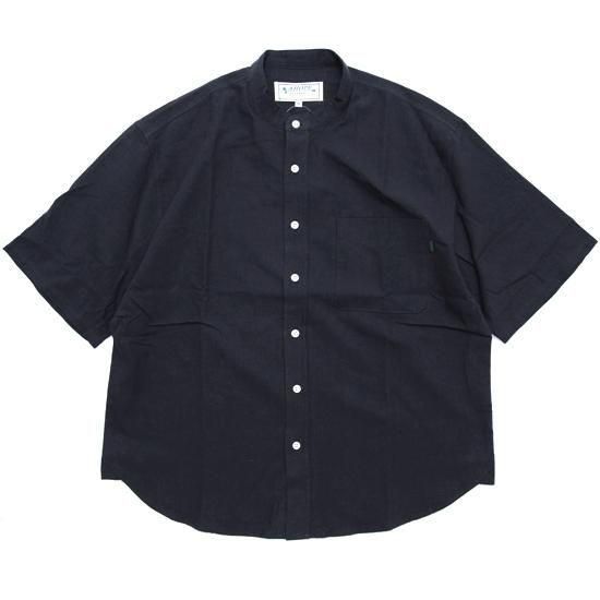 A HOPE HEMP アホープヘンプ｜No collar S/S Shirts (黒いこと)(否色つやプルオーバー)