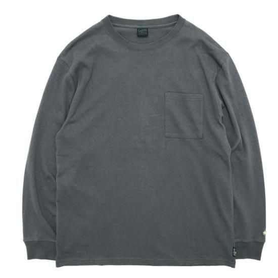 GOHEMP ゴーヘンプ｜10oz JERSEY LOW POCKET TEE 25 (チャコール)(やや厚手のロンTEE)