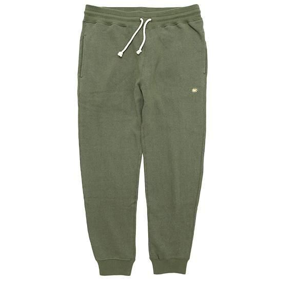 GOHEMP ゴーヘンプ｜SLIM RIB SWEAT PANTS 25 (モスグリーン)(か細いなスウェットパンツ)