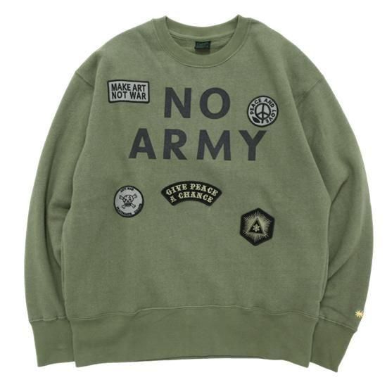 GOHEMP ゴーヘンプ｜NO ARMY CREW SWEAT (モスグリーン)(クルーネックスウェット)