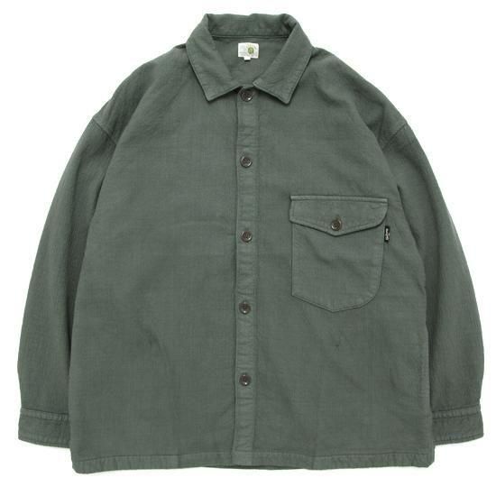 GOHEMP ゴーヘンプ｜刺し子 COAST SHIRTS (オリーブナイト)(厚手でしっかりしたシャツ)