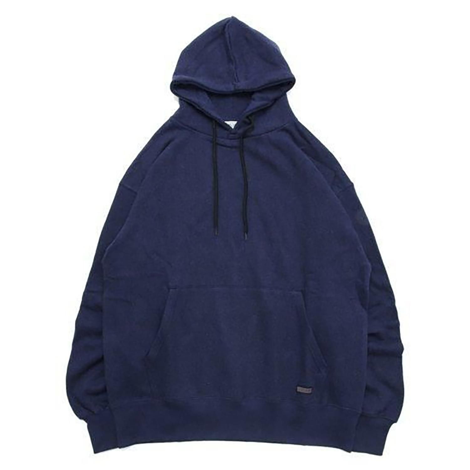 A HOPE HEMP アホープヘンプ｜Terry Big Pullover PK (ダークネイビー)(ゆったりとした身幅のティーシャツパーカー) メンズファッション-トップス