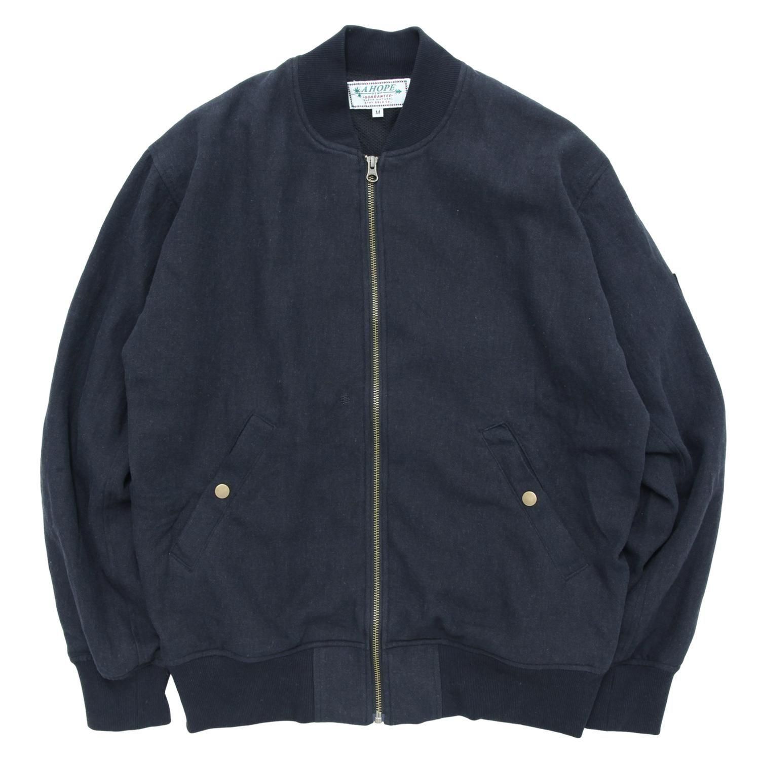 A HOPE HEMP アホープヘンプ｜Twill MA-1 JKT (チャコールブラック)(ヘンプ生地で作られたMA1)