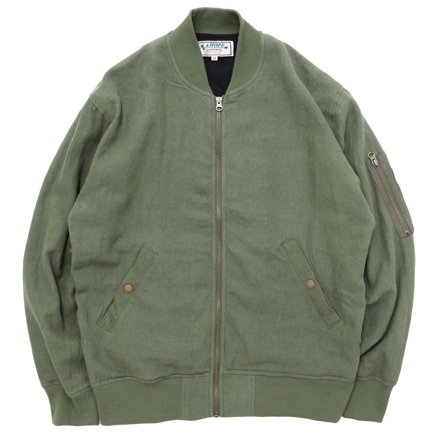 A HOPE HEMP アホープヘンプ｜Twill MA-1 JKT (セージグリーン)(ヘンプ生地で作られたMA1)｜REVE STORE