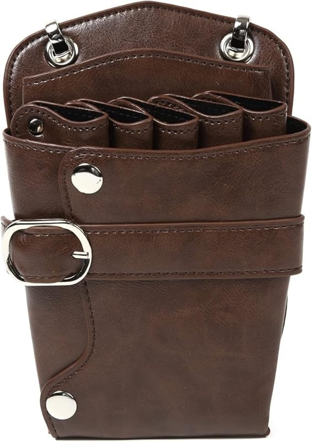 シザーケース 5丁差し ブラック×ブラウン ベルト付属 新品 シザーケース 美容師 トリマー 5丁 シザーバッグ ベルト付