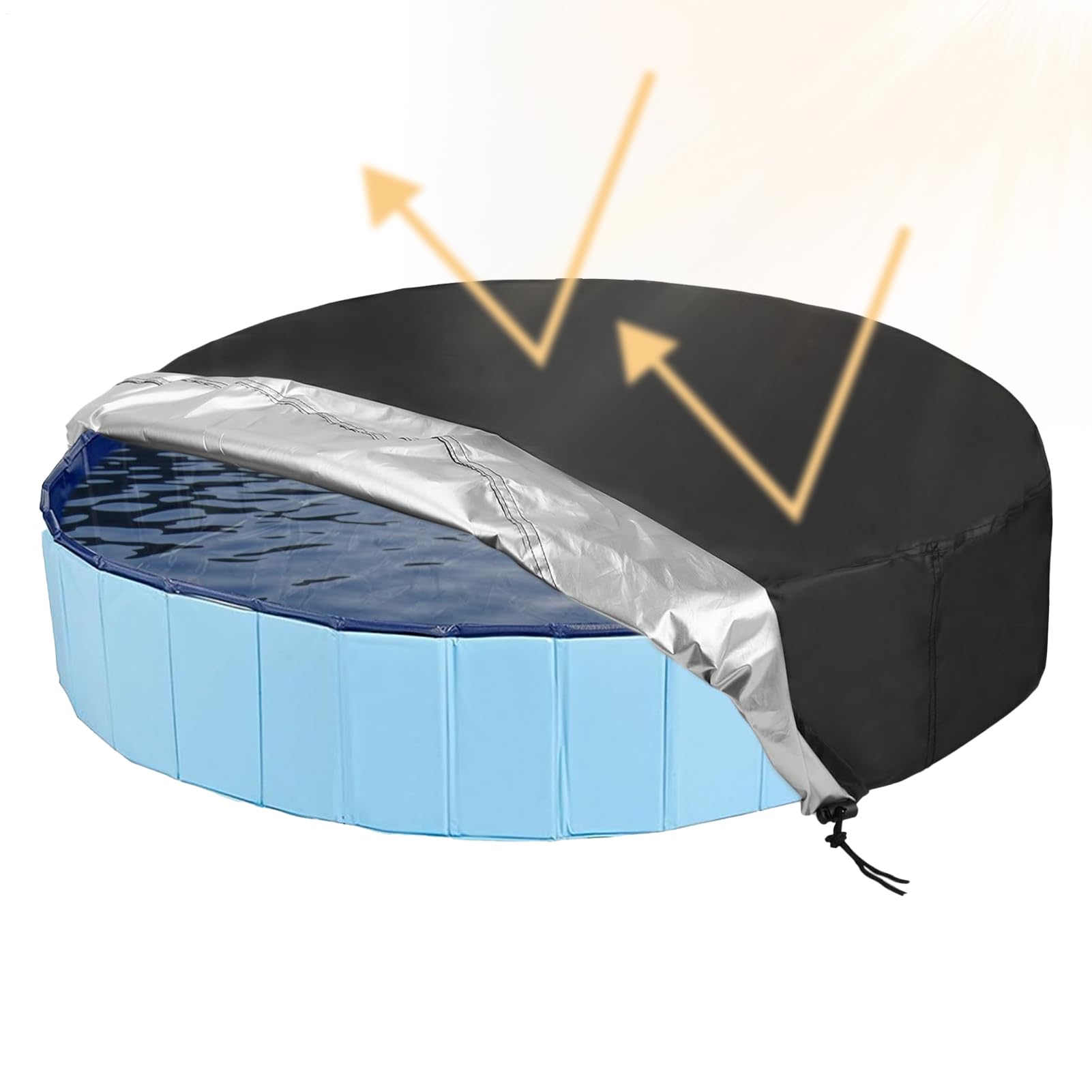 プールカバー - x cm オーバーグラウンド子供用プールカバー | 二層ポータブル太陽光遮断シェード、ゴミバリア 防水 ほこり葉 雪 ホテル リゾート ウィンターガーデン画像