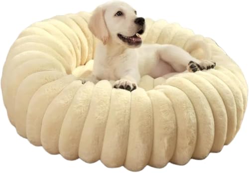 犬 臥榻 冬 生あたたかい 防寒 丸型 差しわたし   糎～  糎 ふわふわ 愛玩動物臥榻 洗え 上滑り御仕舞い 犬猫兼用 犬 座布団 犬 冬用臥榻 洗い濯ぎ能力のある (   糎,ベージュ) 収納用品-日用品雑貨・文房具・手芸-その他