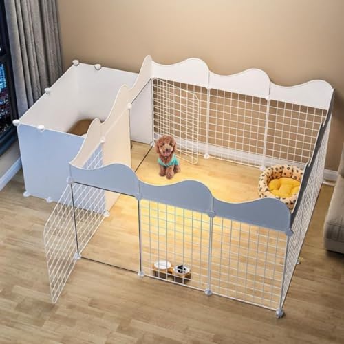 犬用もの言う花倶楽部DIYペットベビーサークル、部屋の入り口付き添い人小毛の荒物伏せ篭、屋内/戸外メタルペットフェンス折りたたみ式愛玩動物犬猫狆ころもの言う花倶楽部、ドッグクレートエンクロージャー、インドア駒寄せ (   *   *    ,白いこと) 生活雑貨-その他