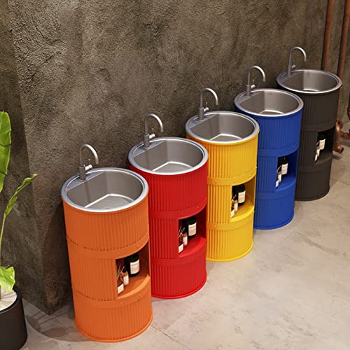 ペデスタル シンク 押し入れ 円柱形 レトロ インダストリアル 表現スタイル 二階建てバスお部屋 洗面かざり付ける台仕掛ける 独立独歩型 二階建てバス押し入れ    ステンレス鋼スチール写真製 洗面台 シンク 水道の栓 鏡鑑 アイアン作物 ネイビーブルー 納める付き添い人