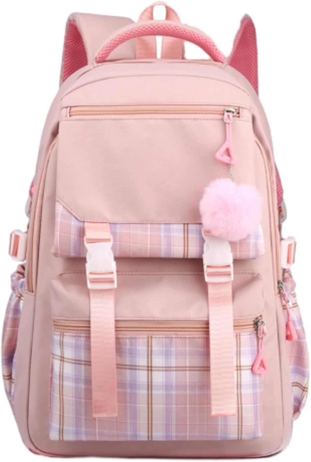 [] 成人女性向けカワイイリュック、カワイイアクセサリー付き添い人、好いたらしいプレッピースタイル・Y2K 照合のしるし柄学院用背嚢I5