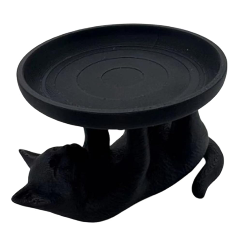 黒猫 ジュエリートレイ 3D プリント デザイン アクセサリー置き 小物入れ デスクトップ収納 かわいい インテリア雑貨｜レボショップ