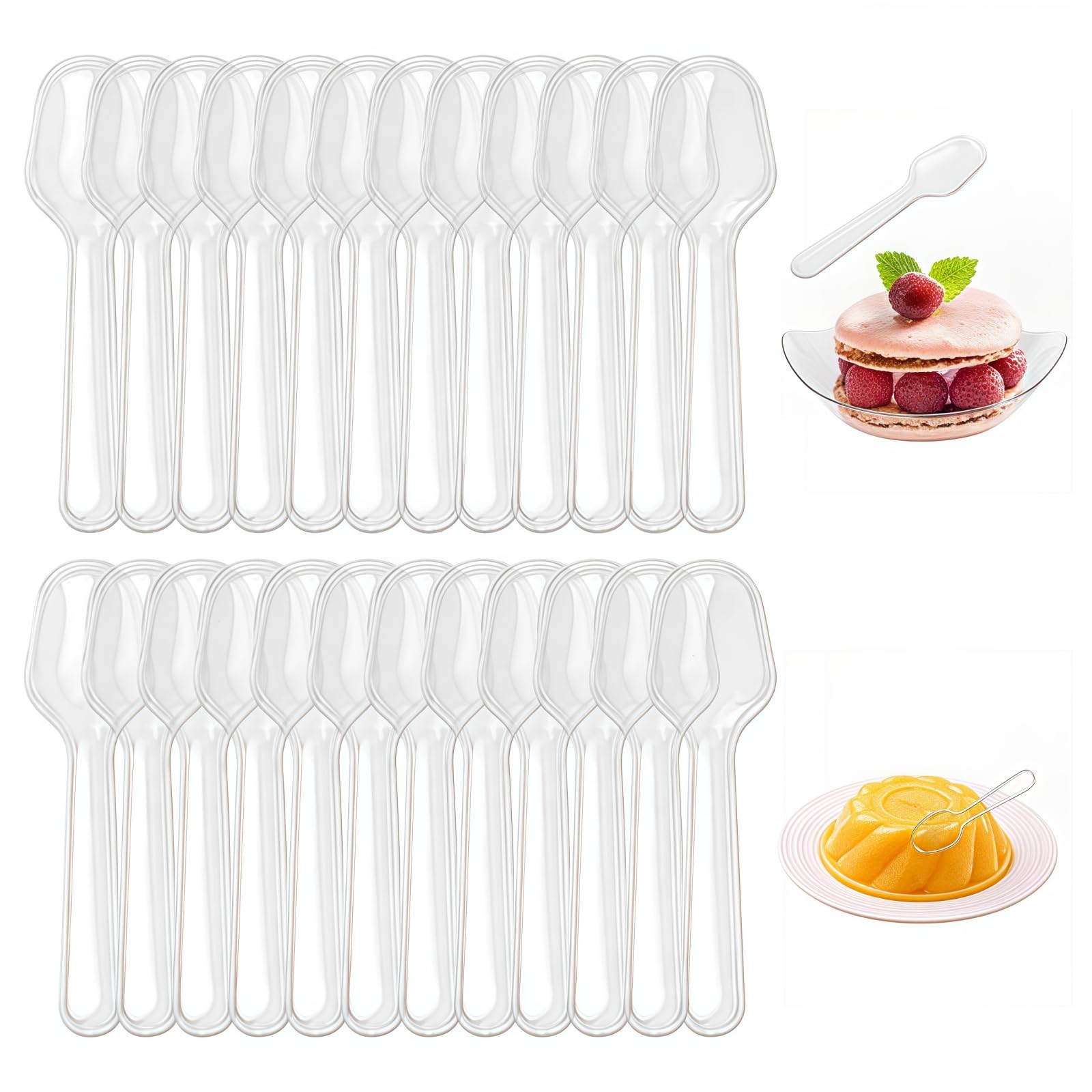 使い捨て ミニスプーン 500本入り 個包装 透明 プラスチック デザートスプーン 7.5cm 試食用 アイス ヨーグルト ゼリー ケーキ スイーツ カフェ パーティー おもてなし 衛生 業務用 まとめ買い 大容量 持ち運び 清潔 PS素材｜レボショップ