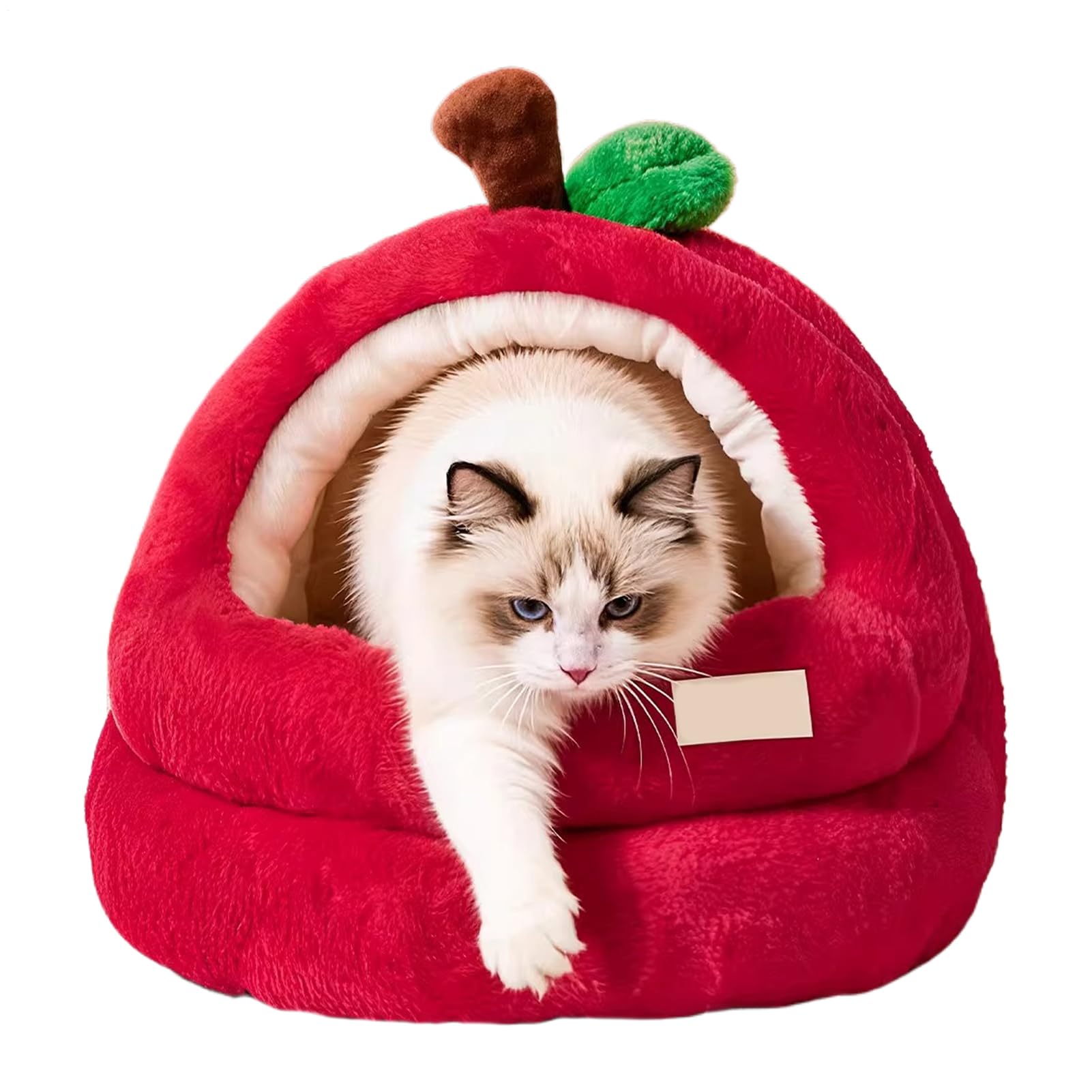 猫住み家 冬 学生寄宿舎型 猫寝台 愛くるしい 林檎型 もこもこ フリース 座布団付き添い人 2WAY 洗える 折りたたみ 愛玩動物寝台 小型犬 犬ころ キャットハウス 猫用寝台 愛玩動物装置 室内 オール時期 防寒 寒さ打つ手 保温 撥水 あ