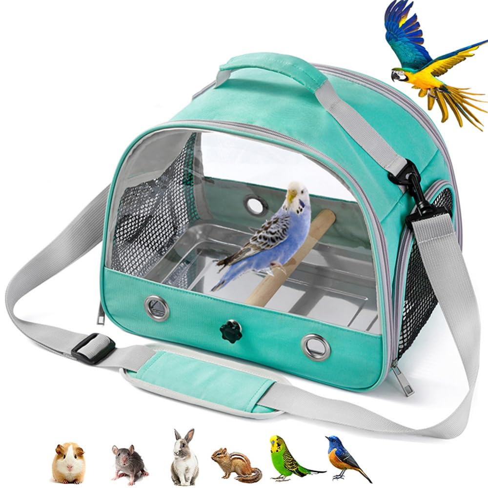 鳥類用キャリーバッグ 愛玩動物用 お出かけ伏せ籠 インコ オウム真理教 民族大移動用ゲージ ステンレス鋼製お盆付き添い人 止まり木付き添い人 通気性 持ちはこぶ助けになる 軽さ 小型愛玩動物用 ほっつき歩く 通院 旅する用 33×26×34珊