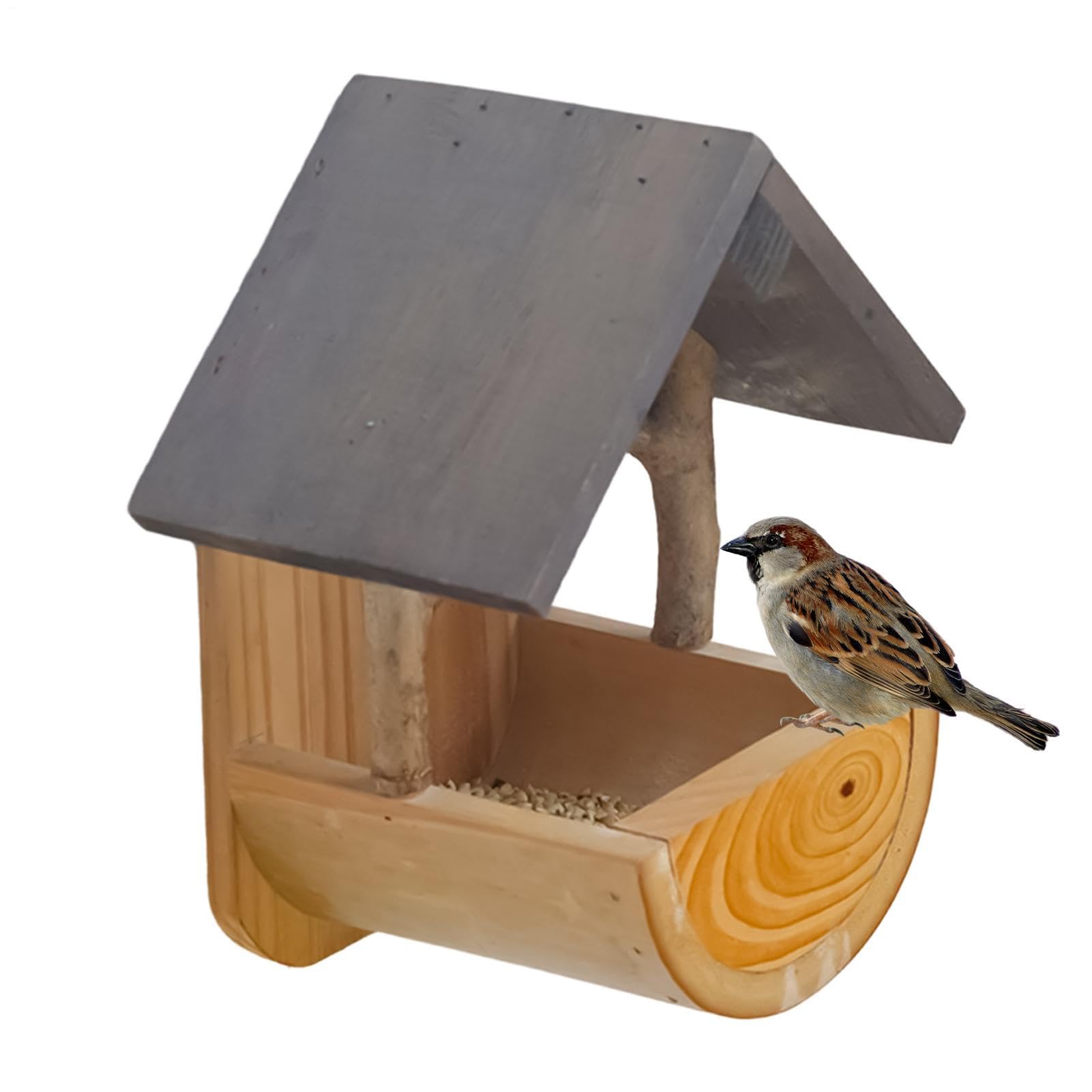 木製 野鳥用フィーダー 飾りもの式 バードウォッチング 滋養物供給器 露天 園地 庭 回廊 禽鳥 エサ台 生まれながら木 今めかしい バードフィーダー