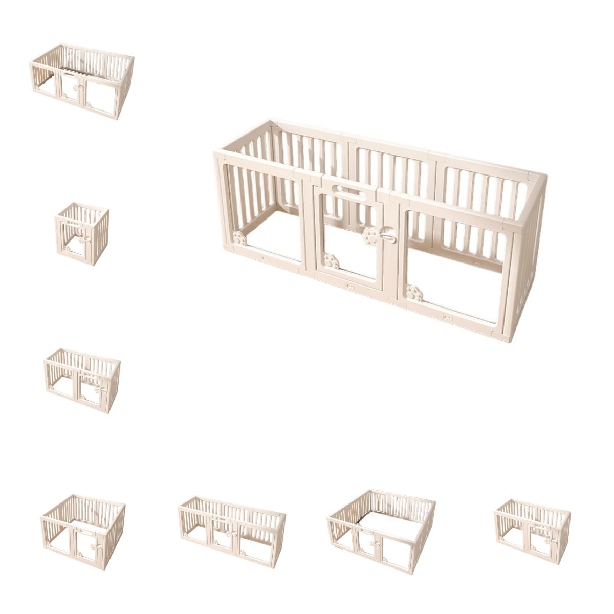 ペットサークル ゲート付きペットフェンス 犬用サークル 犬用サークルプレイサー透明犬 アクリル犬小屋 ペット 小型犬用クレート (新ペット 5+3 [50*150])｜レボショップ