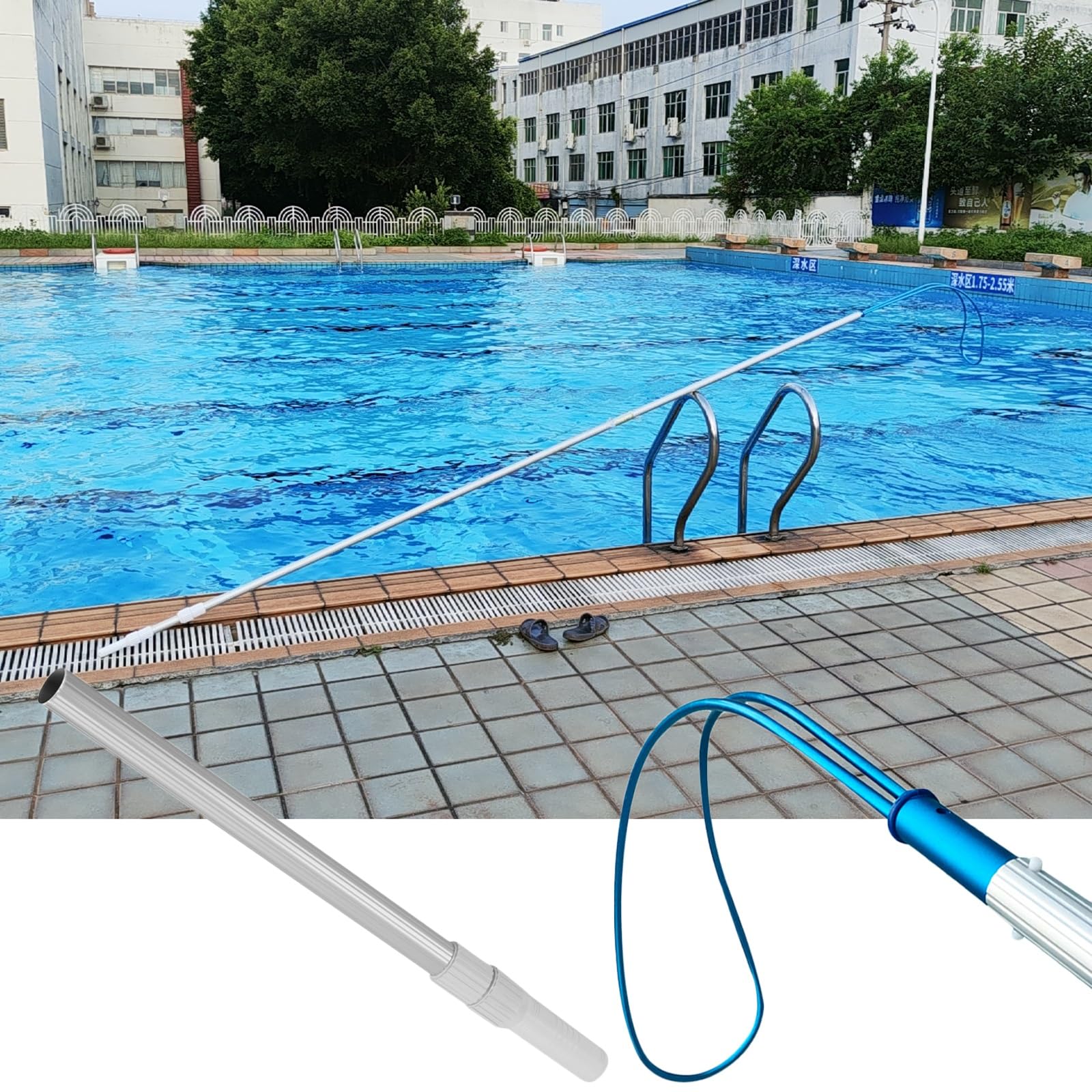 緊急救命用具 伸縮式プールポール &; アルミニウム 救助用ライフフック、 ホーム 業務用 ウォーターライフセーバー 用 公園(7/22.9 +)|レボショップ