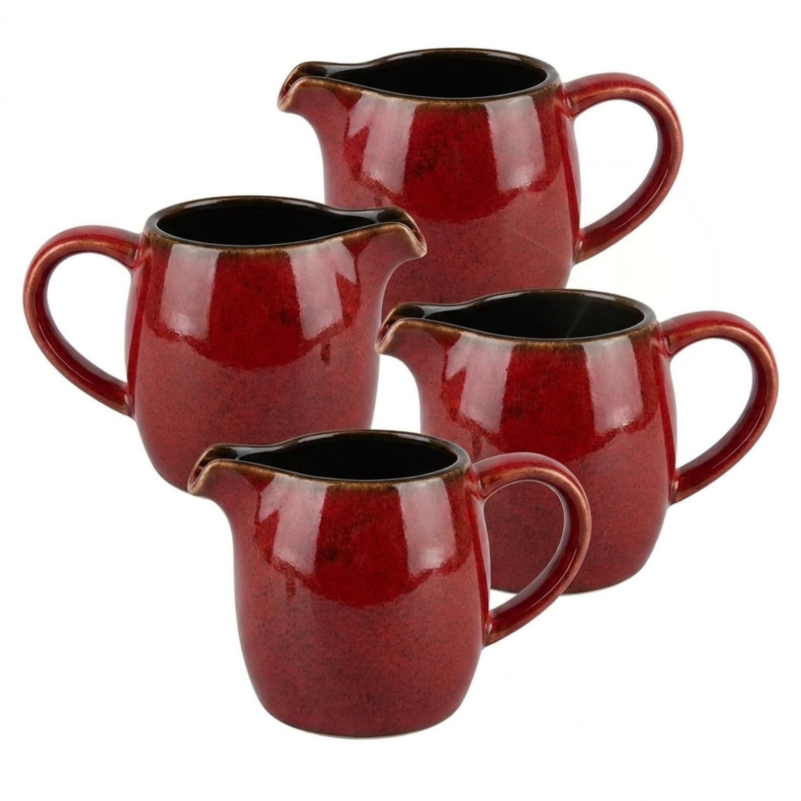 セラミック製 クリーマーピッチャー ハンドル付き 100 4個セット コーヒー・紅茶・ミルク・ジャム・ソース用 液だれ防止構造 家庭用・業務用に対応 キッチン・食卓・カフェ・レストラン向け (0.1 ,)｜レボショップ