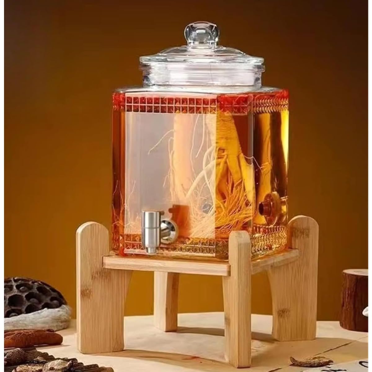 ドリンクサーバー ガラス 3/5/7.5 /10 /15冷水筒 ドリンクピッチャー保冷 ピッチャー蛇口付き大容量 プラムワインジュースビールフルーツジャ貯蔵容器密閉 (3) []｜レボショップ