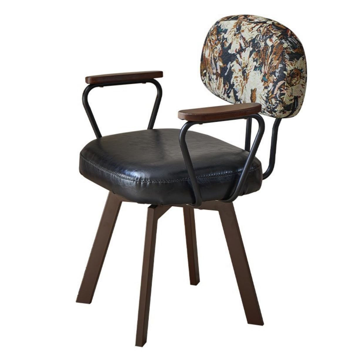 パソコンチェア 360度回転オフィスチェア 無垢材アームレスト 快適な座り心地 静かで滑りにくい 安定したサポート 自宅のコンピューター、オフィス、ラウンジエリア、寝室に適しています (ひまわり + ブラック)|レボショップ