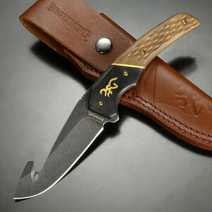 BROWNING アウトドアナイフ Hunter Guthook フィクスドブレード BR0396B ブローニング スキナー ガットフック 皮剥ぎナイフ ハンティングナイフ ハンターナイフ 狩猟 サバイバルナイフ シースナイフ スキニングフック ガッティングフック ガットフックブレード