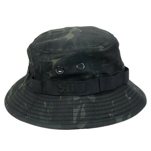5.11 Tactical ブーニーハット Boonie Hat ポリ綿織物出どころ [ マルチカムブラック / L/XL大きさ ] かん木かぶり笠 ジャングルかぶり笠 サファリかぶり笠 偽装かぶり笠 メンズ 5.11タクティカル 鳥打ち帽 レンジャーグリーン レンジャーハット 津液広帽 井戸釣瓶かぶり笠