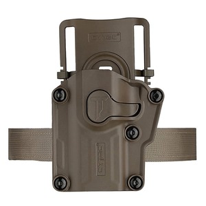 CYTAC メガフィットホルスター樹脂製 マルチフィット フルサイズ対応 ローライドベルトループ付き [ フラットダークアース / 左用 ] LV2以上 レベル2以上 CQC CQB 奪われにくい プラスチック 樹脂製 ベルトホルスター 拳銃嚢 腰用ホルスター ガンホルスター