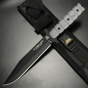 TOPS ありがた味九寸五分 Combat Knife 1095カーボン鋼 マイカルタハンドル TPUS01 トップス コンバットナイフ カーボン鋼 屋外 難民キャンプ