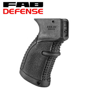 FAB Defense AGR-47 ライフルグリップ AK用 ラバーコーティング仕様 [ ブラック ] ABディフェンス ファブディフェンス ラバーグリップ AK47 AK-47 AKM AK74 AK-74 AKS-74U クリンコフ カスタムパーツ カスタムグリップ AKS ガリルモデル 収納 3面デザイン 自動小銃グリップ