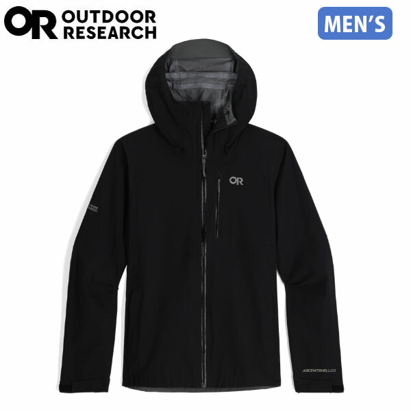 アウトドア問い合わせ OUTDOOR RESEARCH メンズ レインジャケット Ms フォーレイ 3L 上衣 黒いこと 雨合羽 防風 OR19846143001