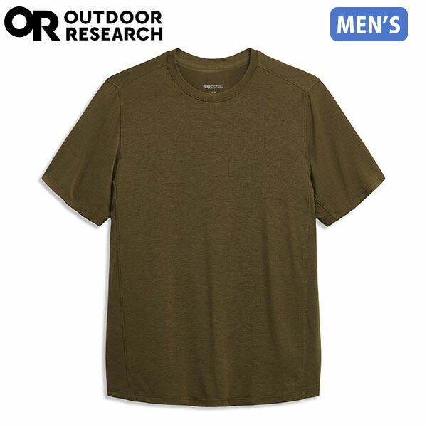 アウトドアリサーチ OUTDOOR RESEARCH Ms エクリプス Tシャツ ダークオリーブ メンズ 半袖Tシャツ 防臭 吸汗速乾 軽量 ストレッチ素材 UVカット UPF50+ OR19846515108