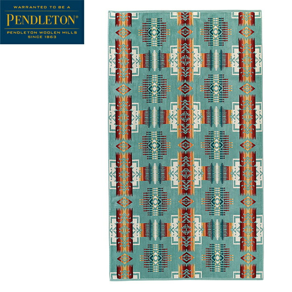 PENDLETON ペンドルトン ジャガードバスタオルオーバーサイズ 旗がしらジョセフ XB233 チーフジョセフアクア PEN19373185128000