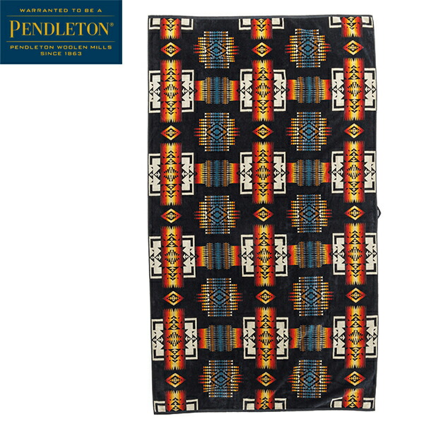 PENDLETON ペンドルトン ジャガードバスタオルオーバーサイズ 旗がしらジョセフ XB233 チーフジョセフブラック PEN19373185324000