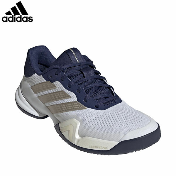 アディダス adidas 庭球シューズ 防柵 14 庭球 / Barricade 14 Tennis フットウェアホワイト/サイバーメタリック/うす暗い青み JR1743 オール厚地の外套 レギュラー相応う ADSJR1743