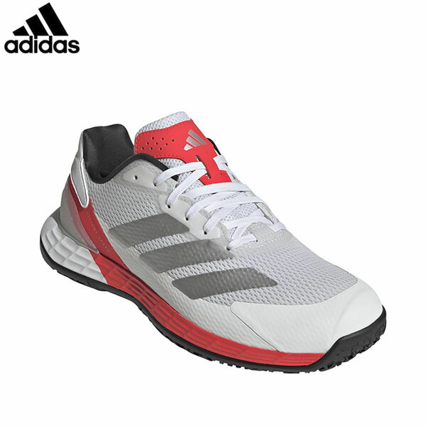 アディダス adidas ユニ一発やる 庭球シューズ Defiant Speed Omni Court KK1414 フットウェアホワイト/シルバーメタリック/ルシッドレッド ADSKK1414