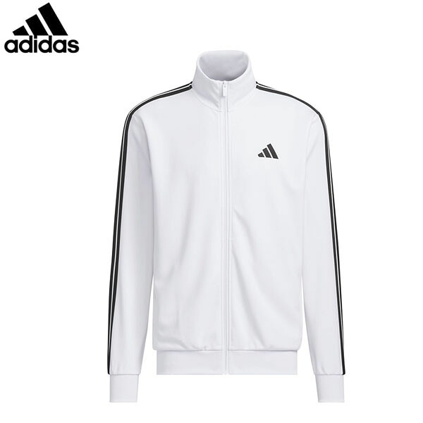 アディダス adidas メンズ トラックトップ スリーストライプス レギュラーフィット ダブルニット トラックトップ ホワイト トレーニングウェア ADSDH100KR6431