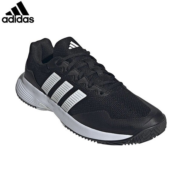アディダス adidas メンズ テニスシューズ ゲームコート 2 テニス コアブラック/フットウェアホワイト/シルバーメタリック ADSKI0780