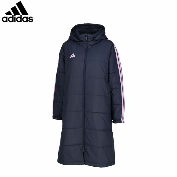 adidas フード付きロングコート 黒/赤 140 adidas 140㎝＊フード付きベンチコート ブラック/レッド - メルカリ