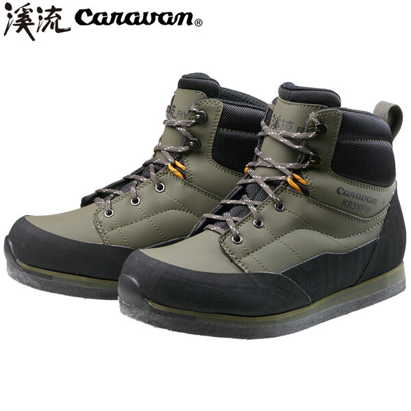 渓流 シューズ KR_3XF WIDE 578カーキ 幅広 フェルトソールモデル 沢登り 岩登り 川 河 釣り 沢靴 CARAVAN キャラバン 0035020 CAR0035020578