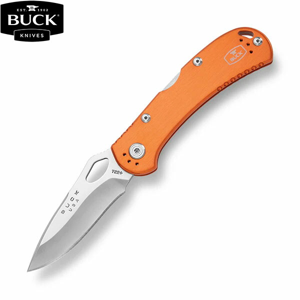 BUCK KNIVES うしろ側九寸五分 722 スピットファイヤー オレンジ色 折り畳み 軽さ 耐久性 BKN14020182005000