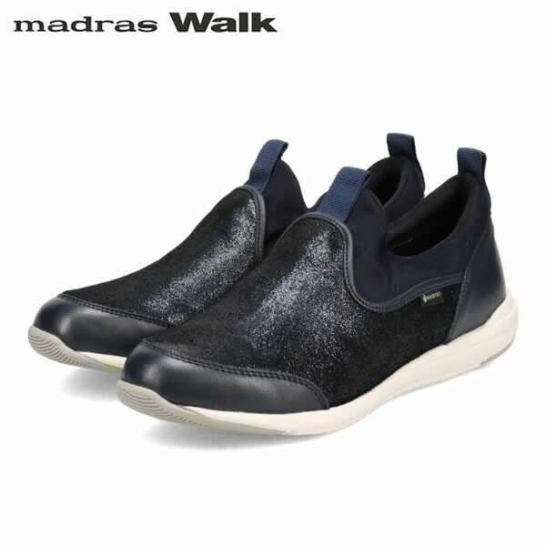 マドラスウォーク madras Walk レディース ゴアテックス スニーカー スリッポン MWL1006 NAVY-M 雨合羽透湿 伸ばすこと MADMWL1006NAVM