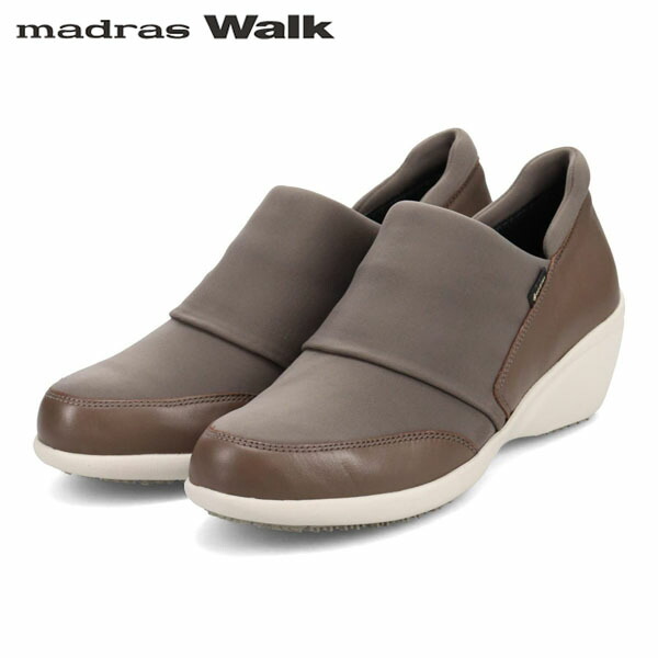 マドラスウォーク madras Walk レディース ゴアテックス 踵スニーカー スリッポン MWL1008 OAK 雨合羽透湿 足長 伸ばすこと MADMWL1008OAK