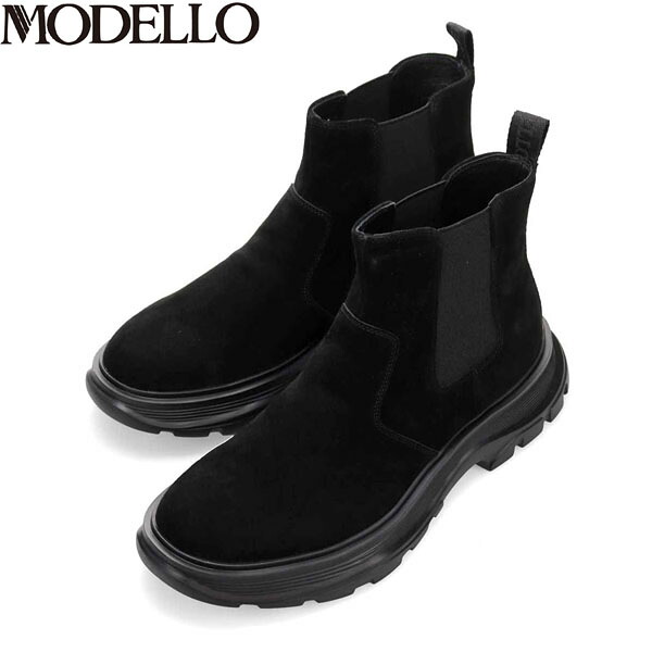 モデロ MODELLO メンズ 紳士靴 アンクルブーツ DM3331 BLACK-SILKY カバロス加工 マドラス madras MODDM3331BLAS